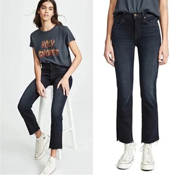MOTHER Women's Straight Leg Jeans - Dark Blue - Picture 1 of 12